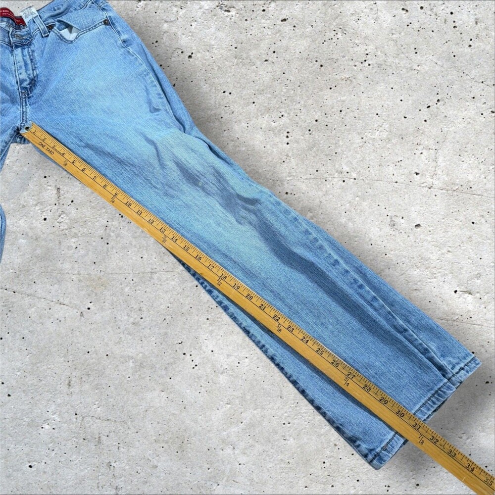 Levis 515 Nouveau Bootcut Jeans Womens 12M Stretch Light Wash Denim Flare Pants - Picture 7 of 8